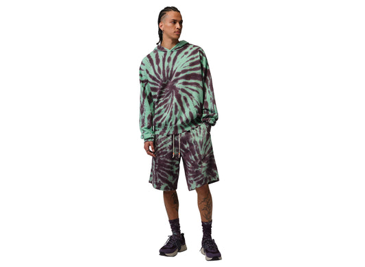 Jordan Brooklyn Fleece Tie-Dye Festival Short in Green Glow