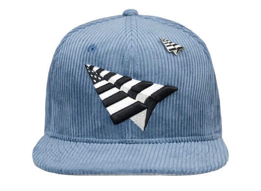 Paper Planes The Original Corduroy 9Fifty Snapback Crown Hat in Steel Blue