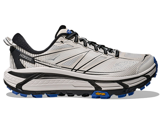 Unisex Hoka Mafate Speed 2 in White / Cobalt Blue