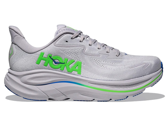 Hoka Clifton 10 'Ash Grey / Neon Green'