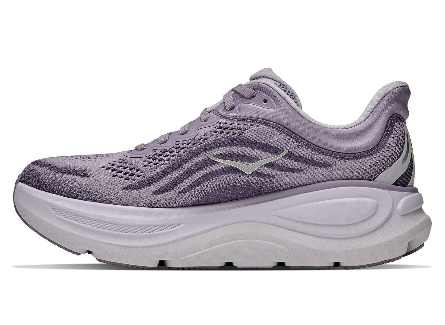 Women's Hoka Bondi 9 in Mellow Lilac / Purple Fog - view 8 on white