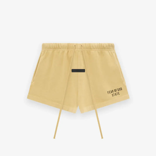 Fear of God Essentials Heavy Jersey Soccer Shorts in Amber