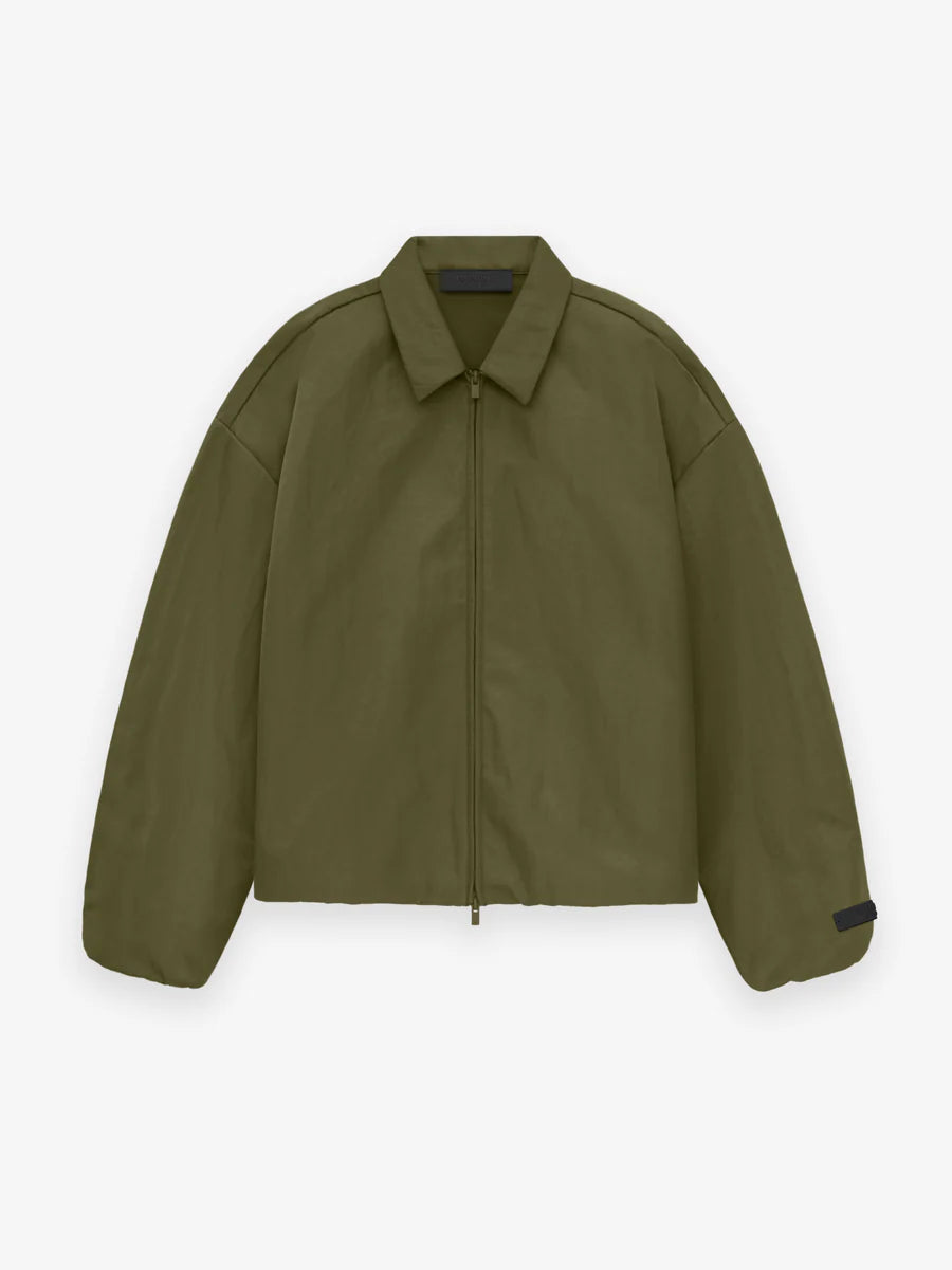 Fear of God Essentials Textured Nylon Trucker Jacket in Fear of God Essentials Textured Nylon Trucker Jacket in