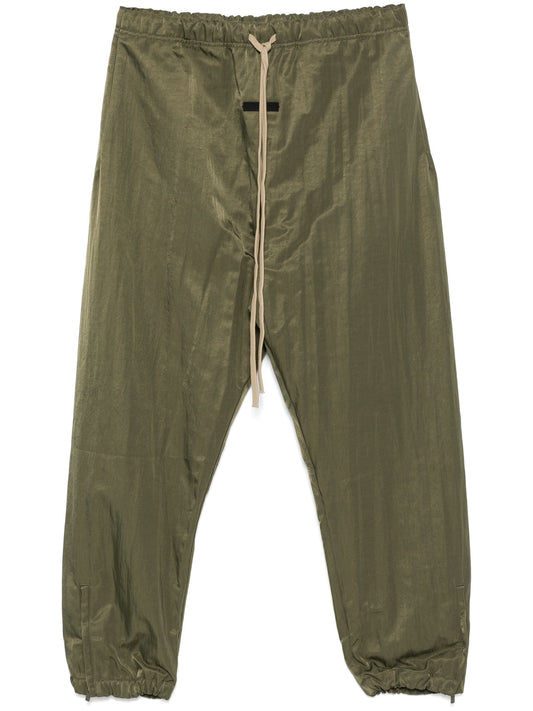 Fear of God Essentials Textured Nylon Track Pants in Military