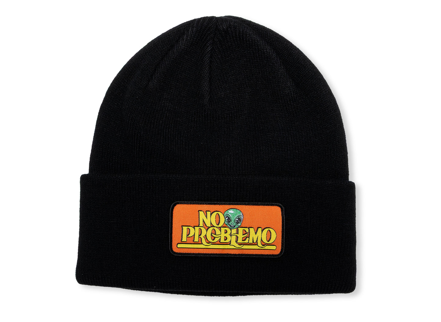 No Problemo Sticker Beanie in Black