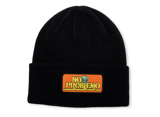 No Problemo Sticker Beanie in Black