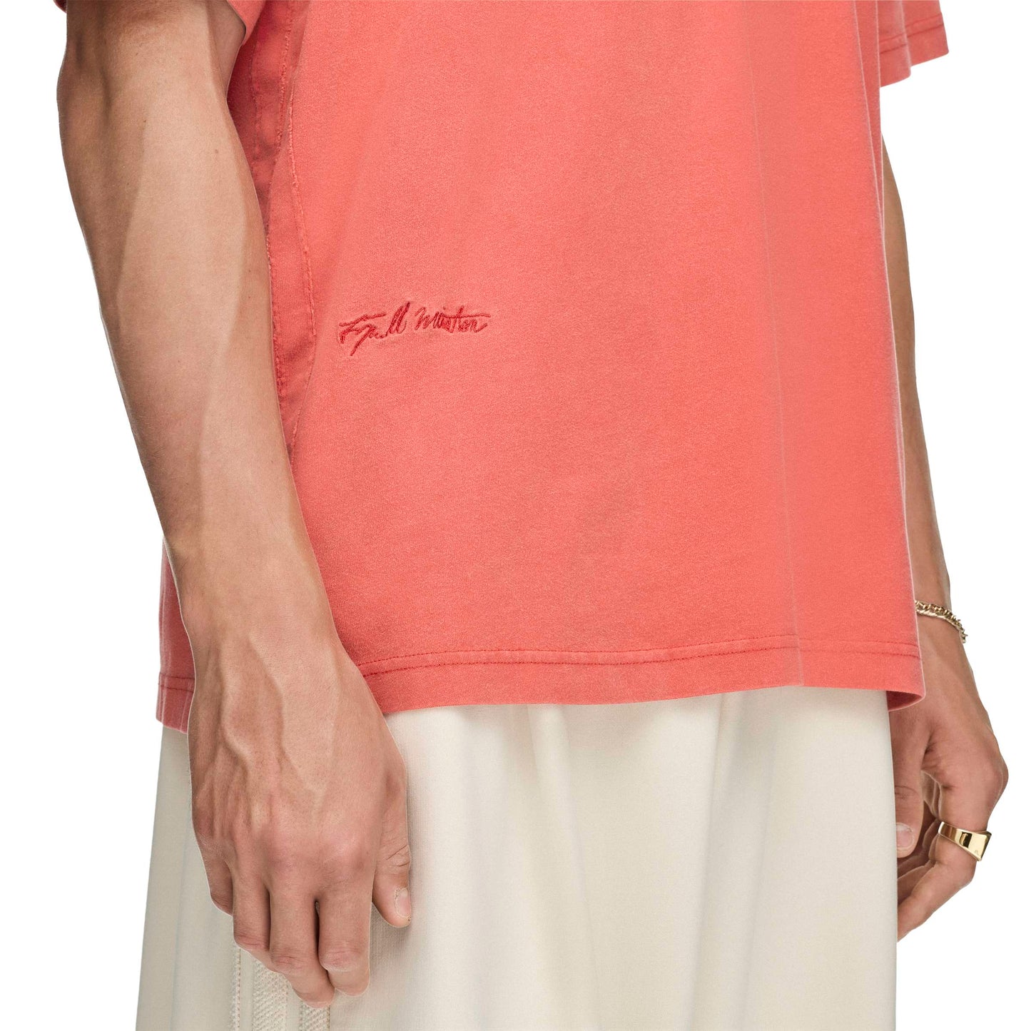 Adidas x Tyrrell Winston T-Shirt in Better Scarlet – detail