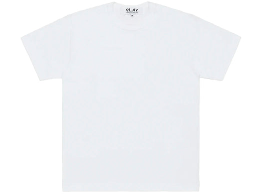 Comme des Garçons Play Black Emblem Back Logo T-Shirt in White