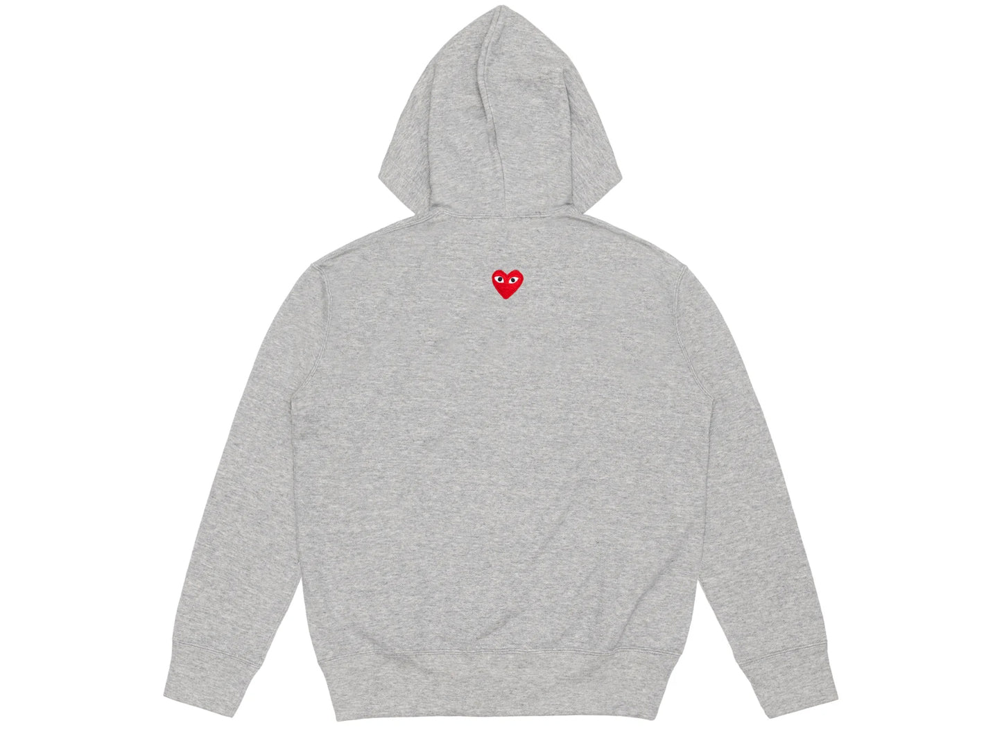 Comme des Garçons Play Red Emblem Back Logo Full Zip Hoodie in Grey
