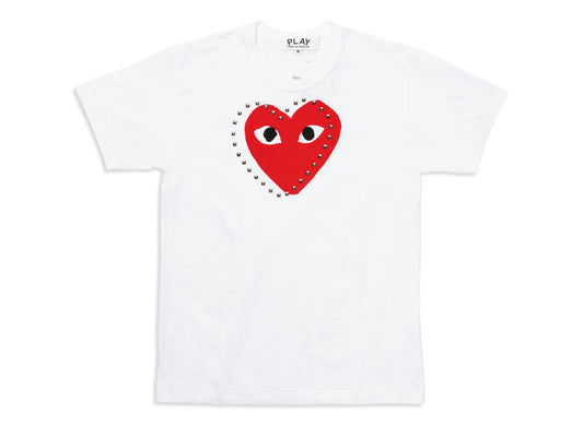 Comme des Garçons PLAY Stud Print Heart Tee in White