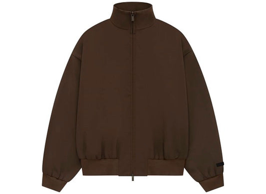 Fear of God Essentials Bonded Nylon Bomber Jacket in Brown