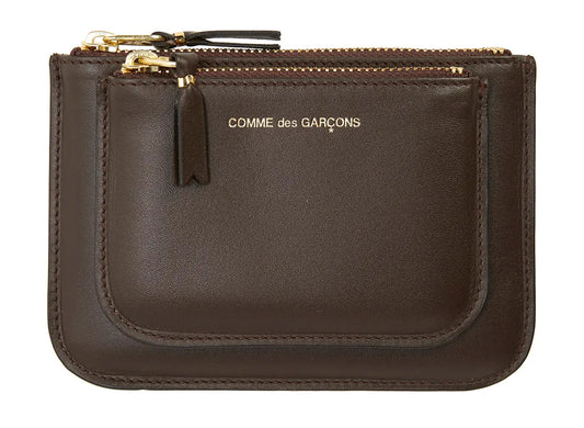 Comme des Garçon Outside Pocket Zip Pouch in Brown