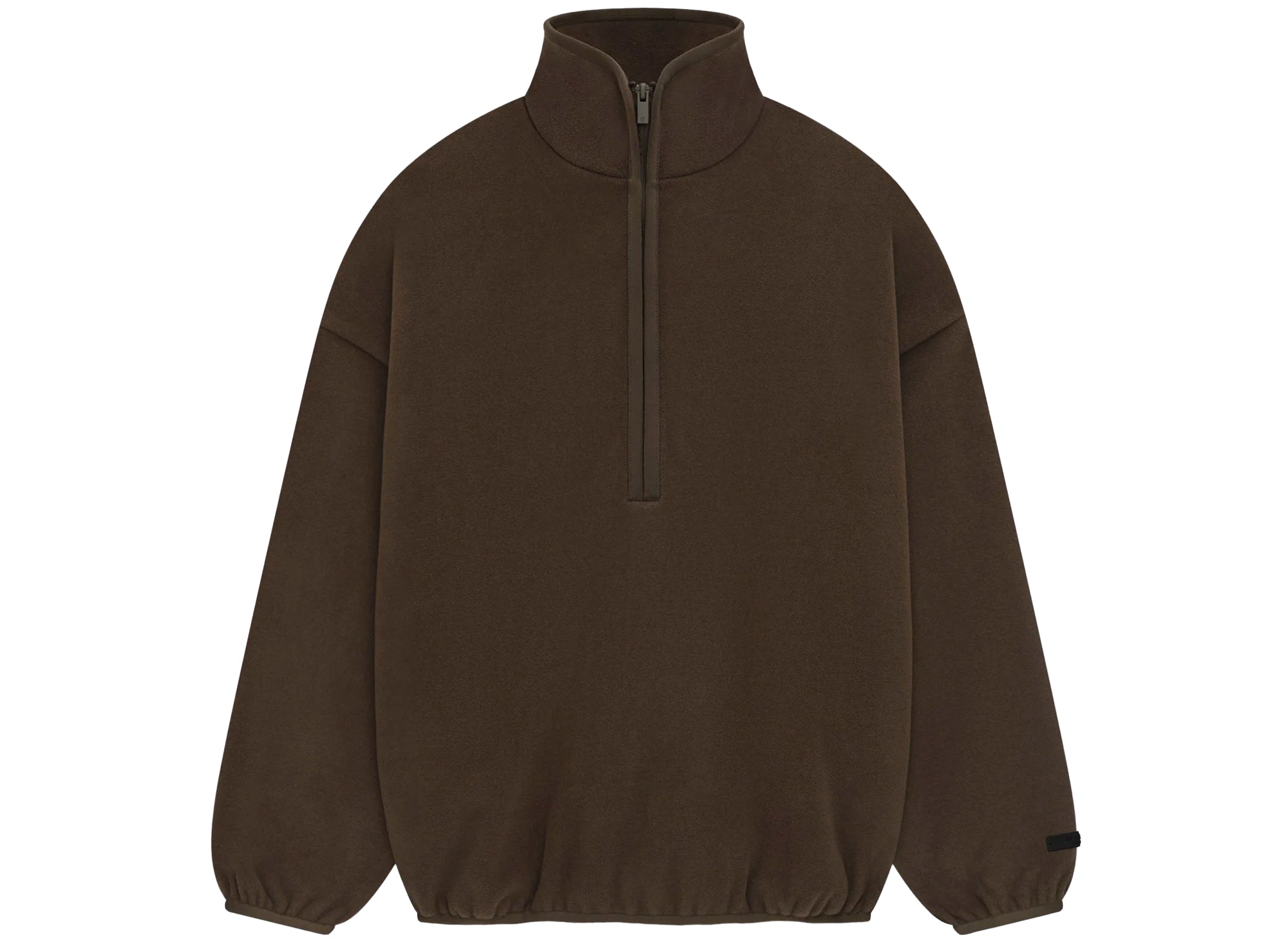 Fear of God Essentials Brushed Half Zip Pullover in Brown