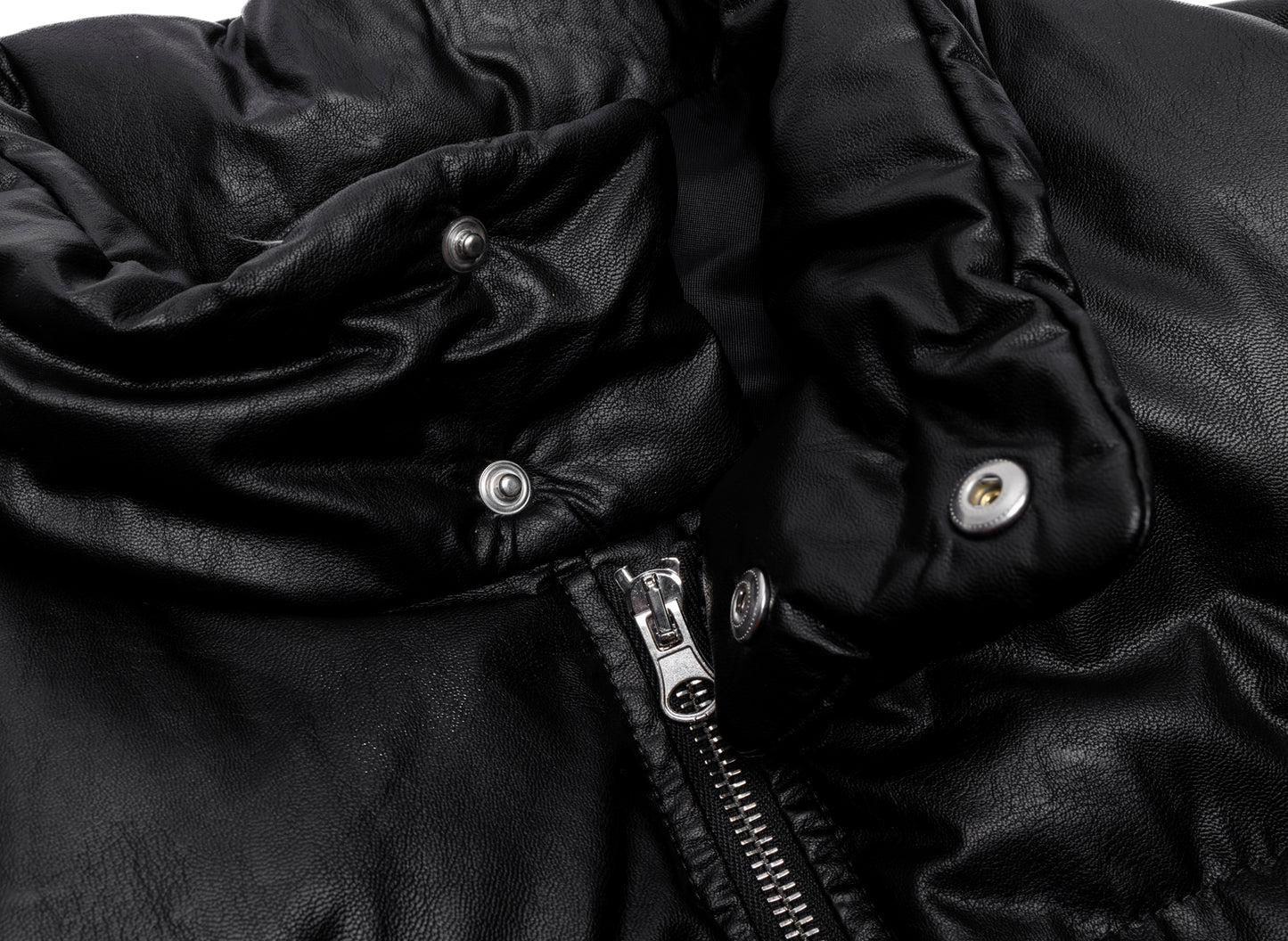 Maison Margiela MM6 Leather Zip Puffer Jacket