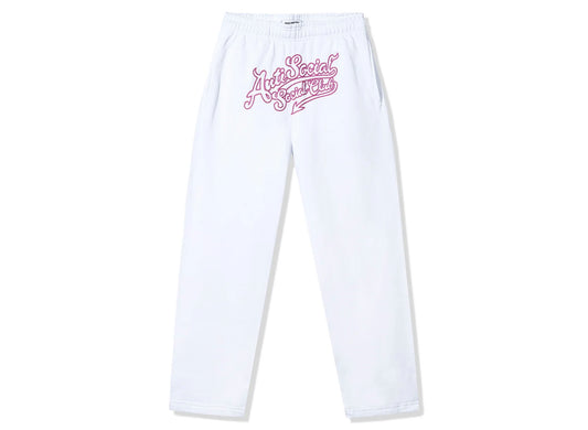 Anti Social Social Club Script Club Sweatpants in White