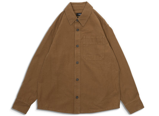 A.P.C. Basile Logo Overshirt in Camel