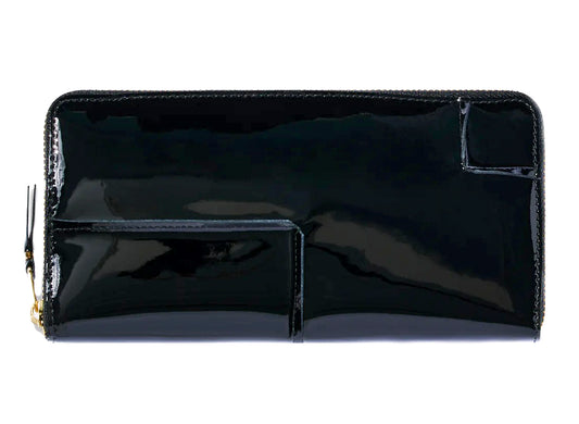 Comme des Garçon Reversed Hem Wallet in Black