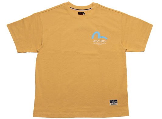 Evisu Daicock Printed S/S Tee in Beige