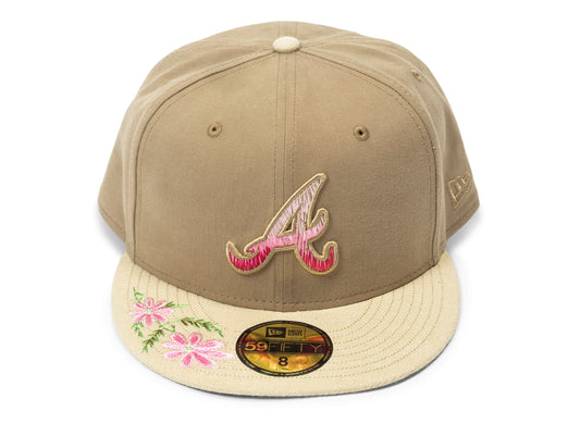 New Era Hand Stitched Floral Atlanta Braves Fitted Hat