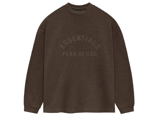Fear of God Essentials Heavy L/S Tee in Heather Wood