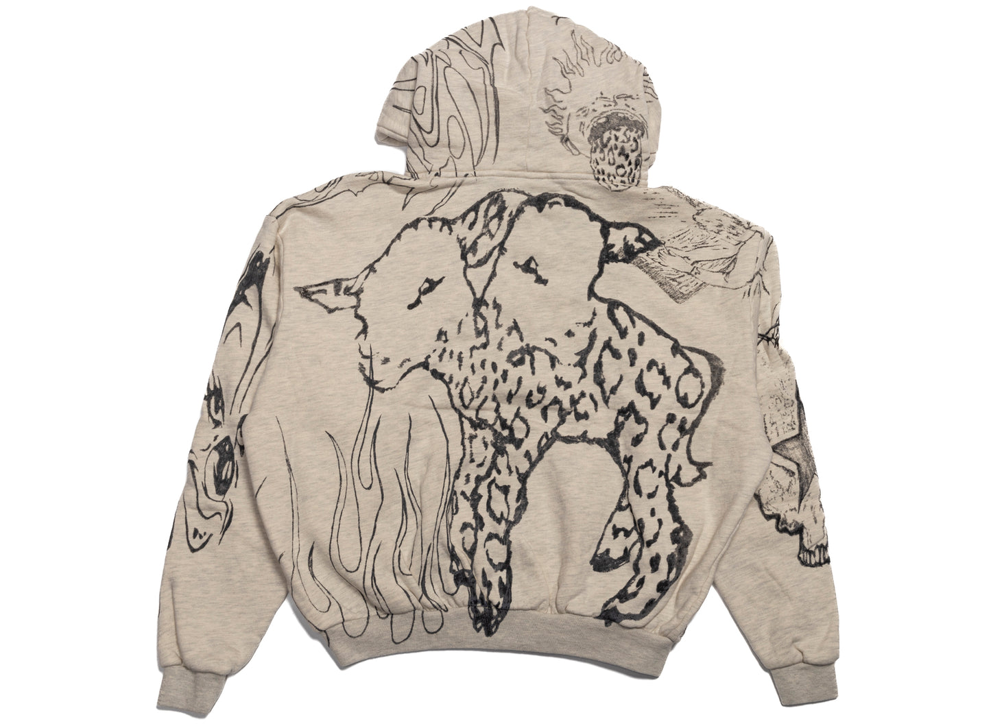 Hellstar Graffitti Zip-Up Hoodie in Grey