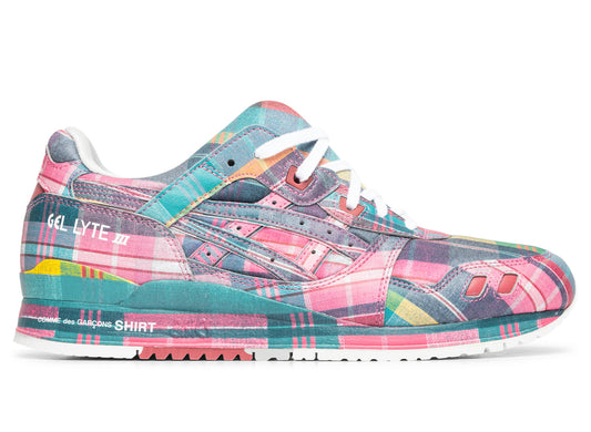 Comme des Garçons SHIRT x ASICS Gel Lyte III in Pink Plaid