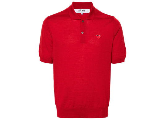 Comme des Garçons Play Polo Short Sleeve in Red