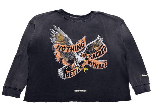 Better With Age Florence Waffle Long Sleeve in Black, men's long sleeve shirt