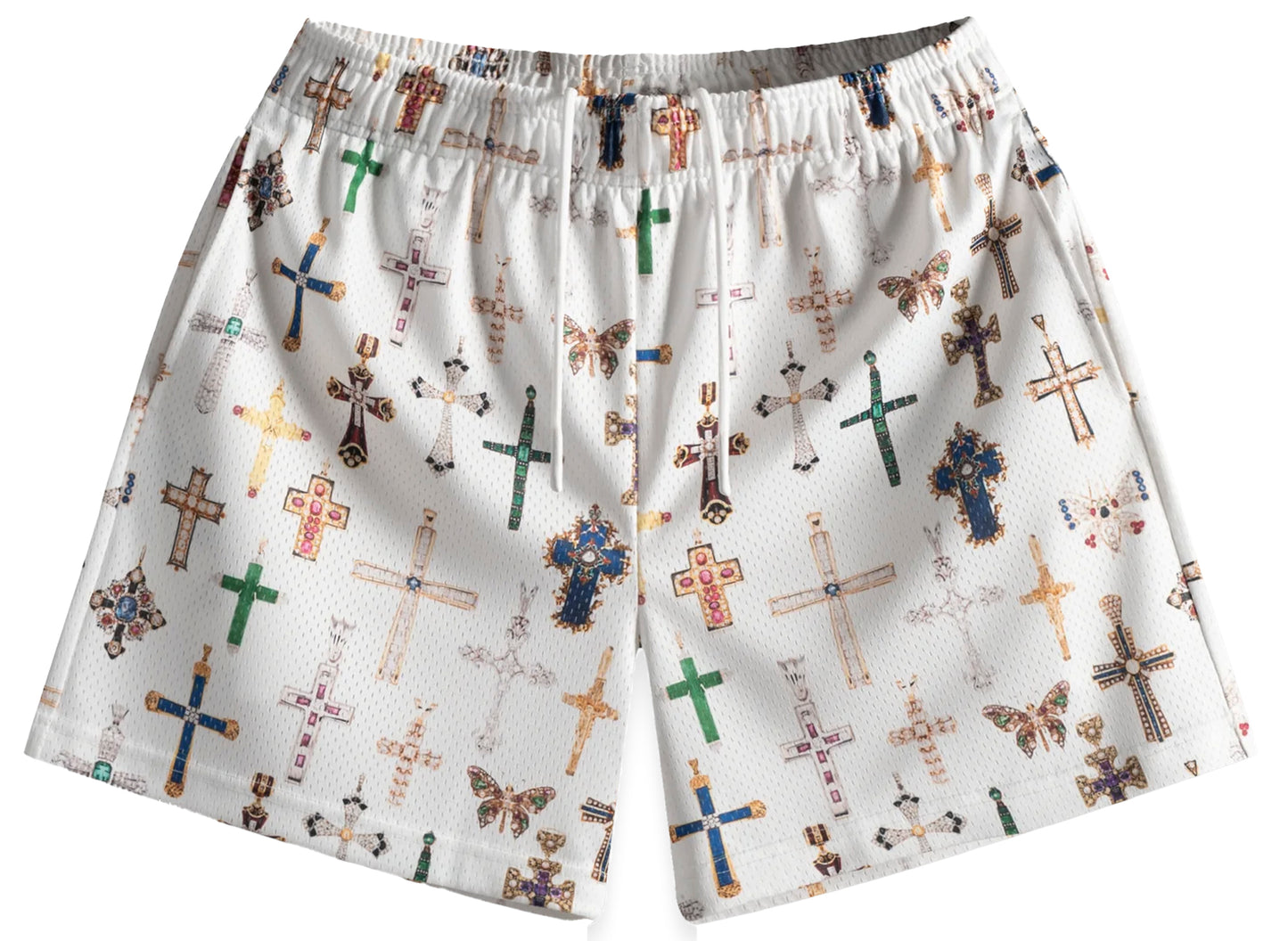 Bravest Studios White Cross Shorts