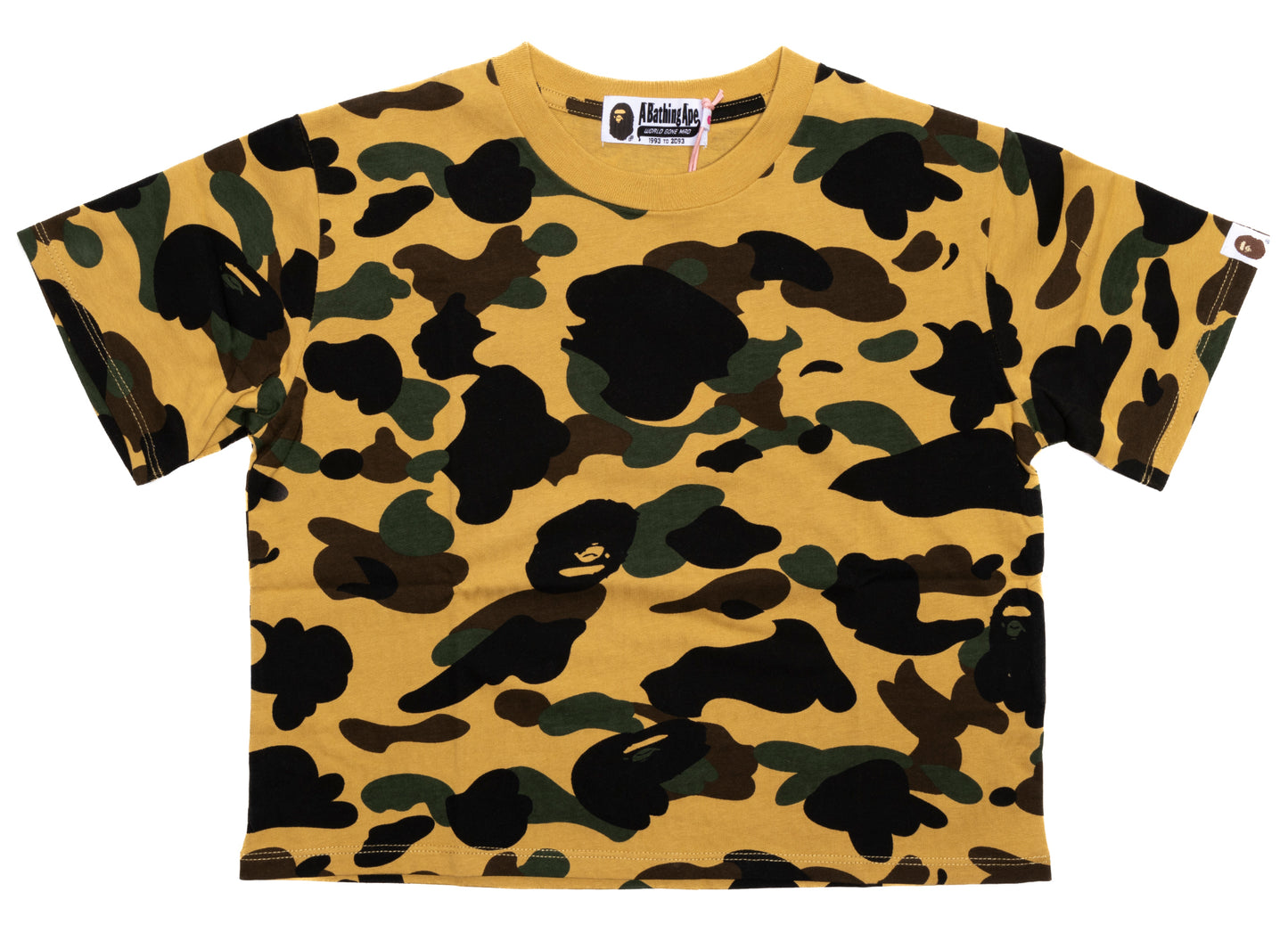 T-shirt court BAPE 1st Camo jaune pour femme