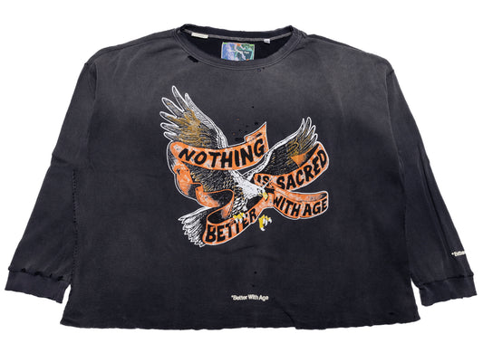 Better With Age Florence Waffle Long Sleeve in Black, men's long sleeve shirt