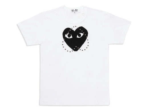 Comme des Garçons PLAY Stud Print Jumbo Heart Tee in White