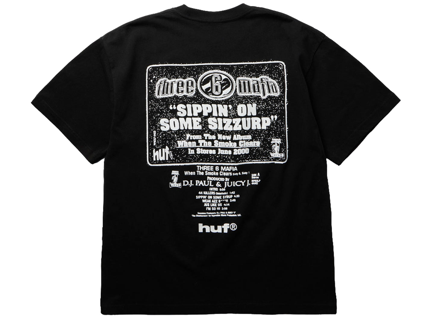 HUF x Three 6 Mafia Sizzurp SS Tee in Black
