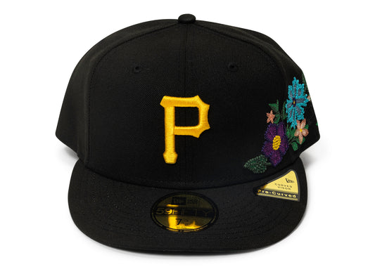 New Era Tonal Florals Pittsburg Pirates Fitted Hat in Black
