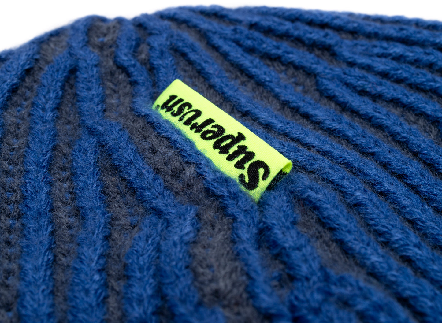 Supervsn Contrast Rib Beanie in Blue