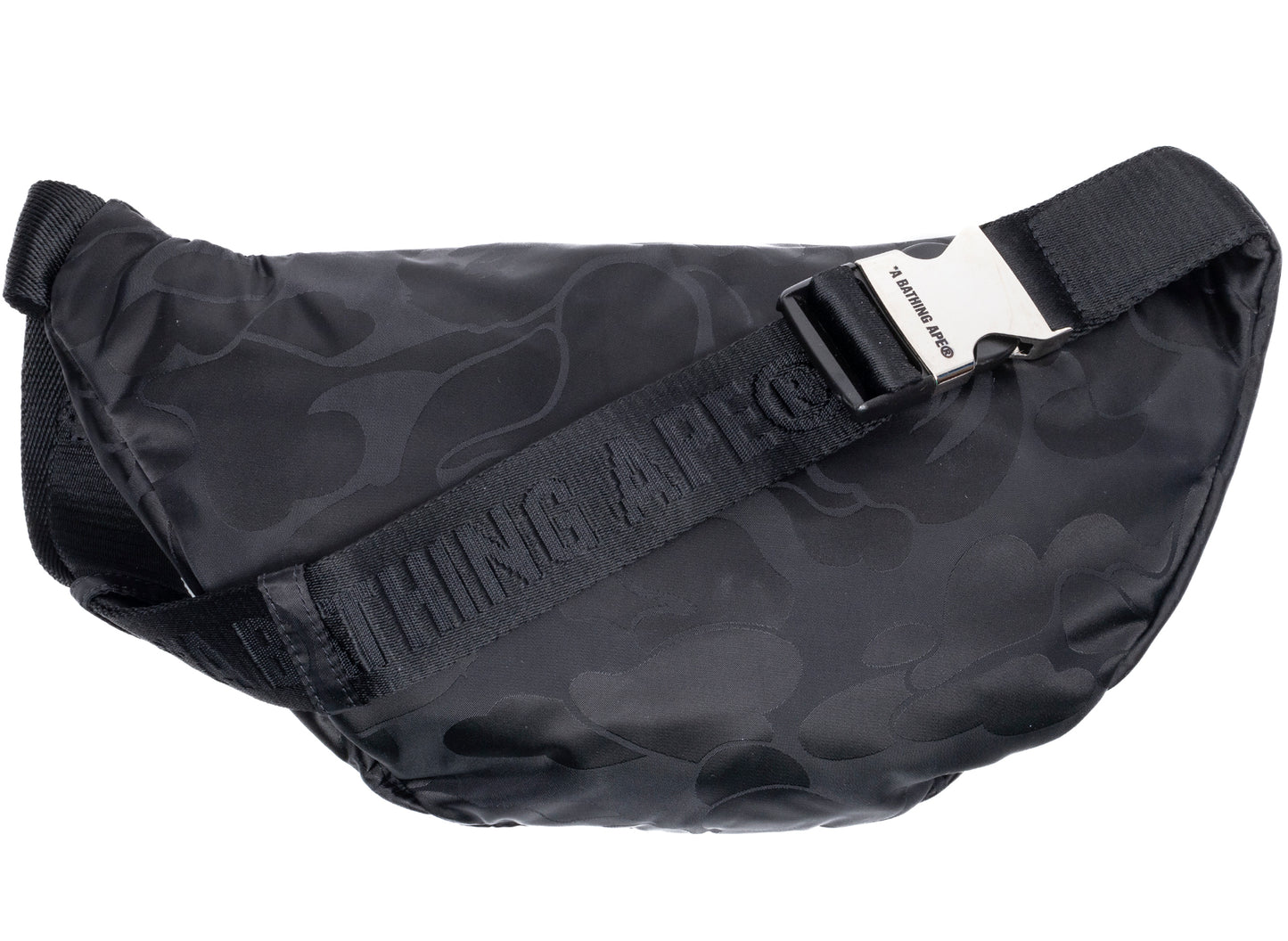 A Bathing Ape Tonal Solid Camo Waist Bag in Black