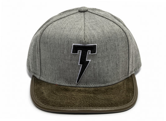 Tackma T Logo Strapback Hat in Grey