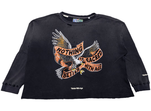 Better With Age Florence Waffle Long Sleeve in Black, men's long sleeve shirt