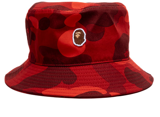 A Bathing Ape Color Camo Bucket Hat in Red