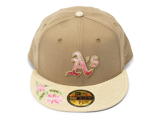 New Era Hand Stitched Floral Oakland Athletics Fitted Hat