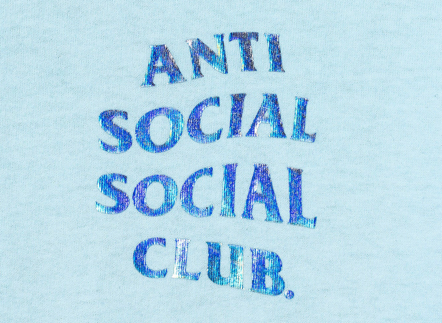 Anti Social Social Club Get Weird Hologram Tee in Sky Blue