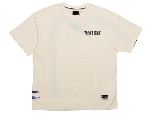 Evisu Did Everything Knit T-Shirt in Cream