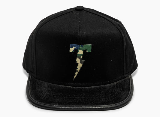 Tackma T Logo Strapback Hat in Black