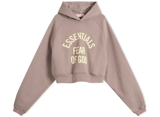 Women's Fear of God Essentials Campus 90s Cropped Hoodie 'Faded Mauve'