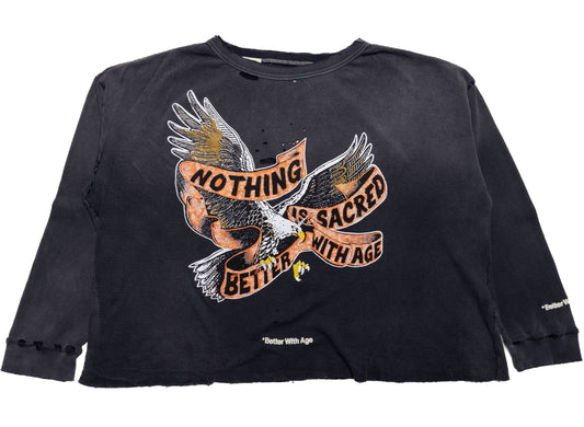 Better With Age Florence Waffle Long Sleeve in Black, men's long sleeve shirt