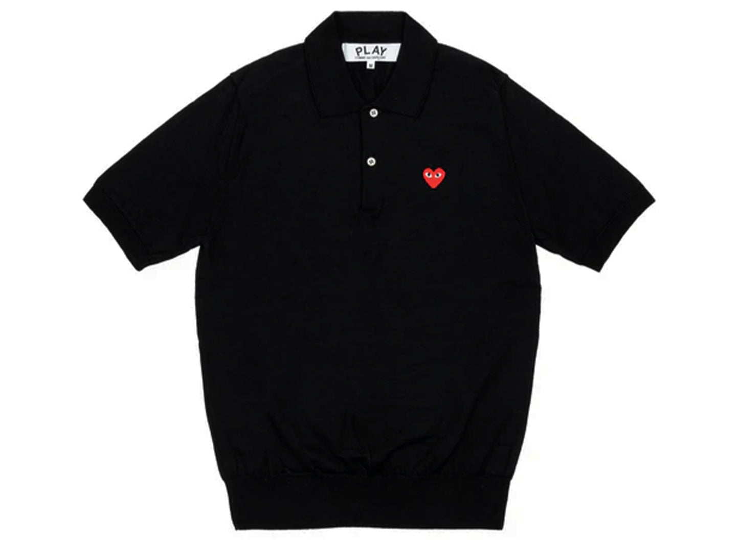 Comme des Garçons Play Polo Short Sleeve in Black