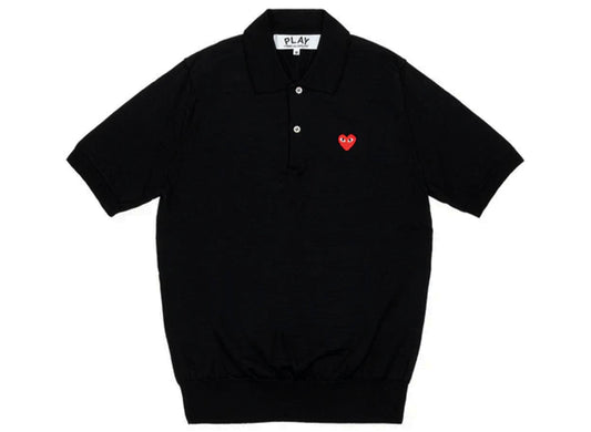 Comme des Garçons Play Polo Short Sleeve in Black