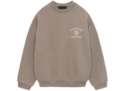Fear of God Essentials Fleece Crewneck in Heather Grey