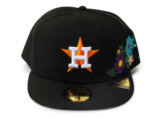 New Era Tonal Florals Houston Astros Fitted Hat in Black