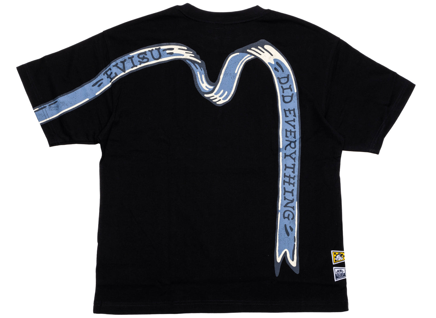Evisu Did Everything Knit T-Shirt in Black/Blue xld